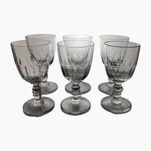 Copas de vino antiguas, década de 1890. Juego de 6