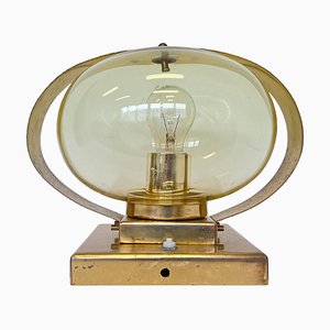 Preciosa Gold Wall Lamp from Kamenický Šenov, 1970s