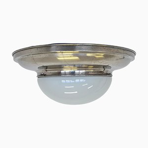 Big Bauhaus Chrome Ceiling Lamps, 1930s, Set of 3
