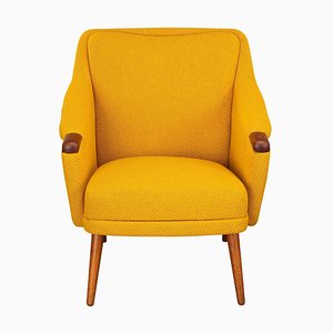 Poltrona gialla attribuita a Johannes Andersen per CFC Silkeborg, anni '60