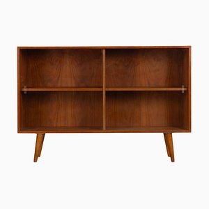 Danish Teak Chest with Original Glass Doors, 1960s
