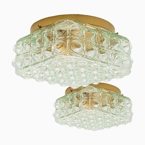 Square Bubble Glass Flush Mount or Wall Light by Helena Tynell, 1960