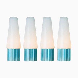 Applique Murale Aqua Ceramic en Verre Opalin, Suède, 1960s