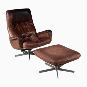 Set aus James Bond Chair mit Fußhocker von de Sede, Schweiz, 1970er