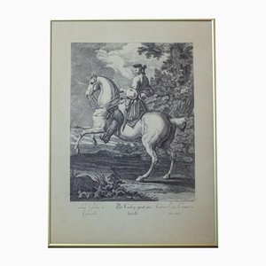 Johann Elias Ridinger, Figur zu Pferd, 19. Jh., Kupferstich