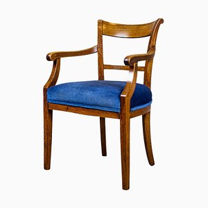 Elm Armchair in Blue Upholstery, 1950s