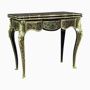 Antiker Tisch mit Intarsien, 1890er