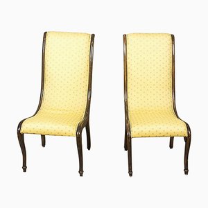 Yellow Swan Armchairs, 1890s, Set of 2