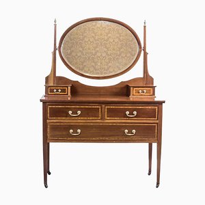 Antiker englischer Schminktisch aus Weichholz & Mahagoni Furnier von Maple & Co., 1890er