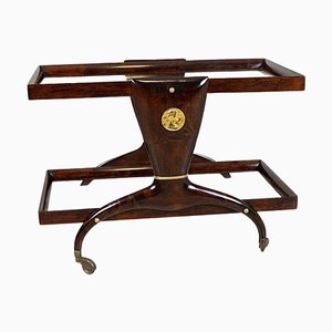 Vintage Side Table in Dark Brown Beech, 1950s