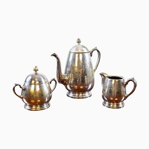 Set da caffè/tè placcato in argento, anni '30, set di 3