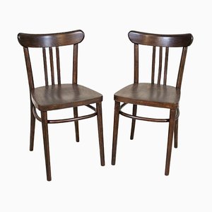 Braune Vintage Buche Stühle, 1950er, 2er Set