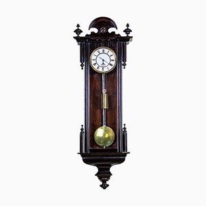 Wall Clock in Black Glazed Wooden Case, 1890s