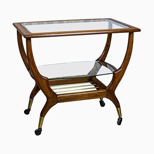 Tavolino da caffè vintage con ripiano in vetro, anni '90