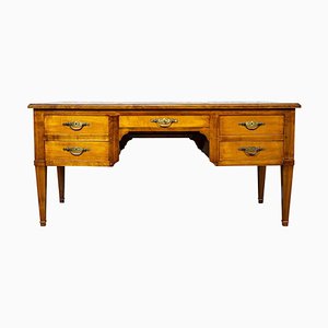 Vintage Grand Ash Prewar Desk with Brass Fillings, 1930s