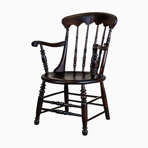 19th-Century Englischer Buchenholz Sessel in Dunkelbraun, 1970er
