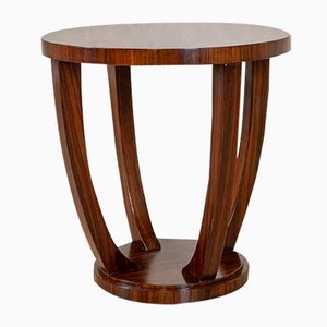 Late 20th Century Art Deco Round Mahogany Side Table, 1950s