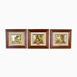 Landscapes on Ceramic Tiles by JC van Hunnik, 1950s, Set of 3