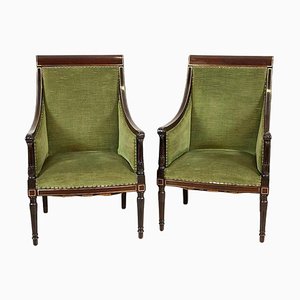Set of Mid. 20th Century English Walnut Armchairs, 1940s