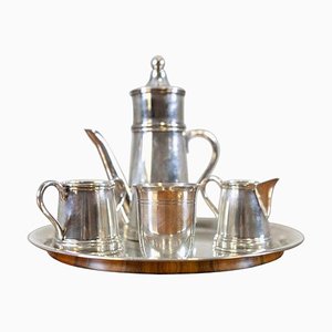 Versilbertes Sola Kaffeeservice, 1920er, 5 . Set