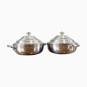 Mid. 20th Century Metal Kitchen Vessels, 1940s, Set of 2