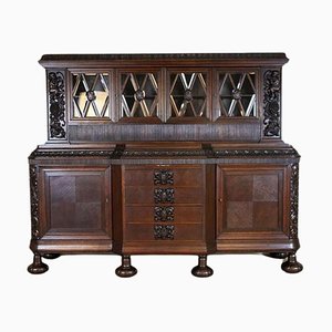 Credenza Interwar in quercia marrone scuro, anni '30