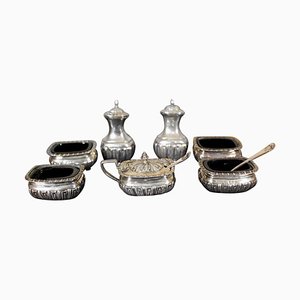 Englisches Silber Set, 19. Jh., 1890er, 7 Set