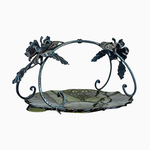 Epergne in metallo e vetro, XX secolo, anni '40