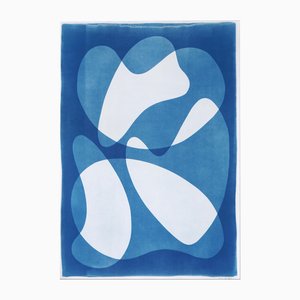 Kind of Cyan, Mid-Century Modern Shapes, 2024, Cyanotype