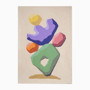 Ryan Rivadeneyra, Abstract Cactus, Acrylic on Paper, 2024