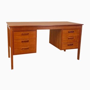 Bureau à Double Piédestal en Teck, Danemark, 1960s