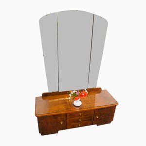 Mirror Dresser with Swivel Mirrors in Stained Flamed Birch, 1950s