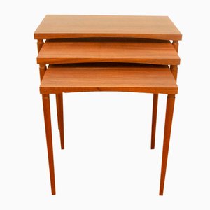 Tische aus Nussholz mit Buche, 1960er, 3er Set