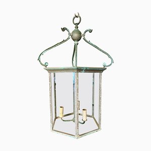 French Bronze Verdigris Lantern, 1890s