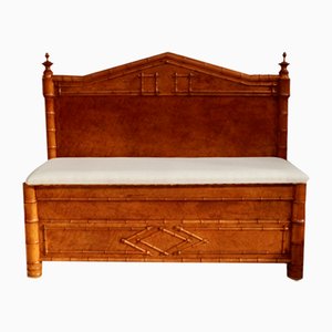 Panca da ingresso antica in finto bambù, 1910