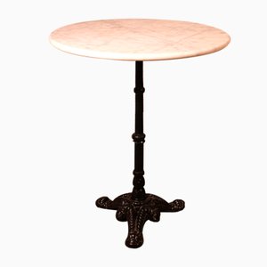 Table de Bistrot Ronde avec Plateau en Marbre