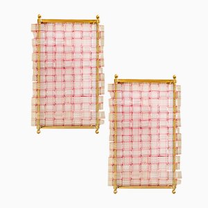 Wandlampen aus Muranoglas von Flavio Poli für Seguso, 1954, 2er Set