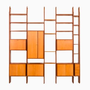 Italian 5 Bay Free Standing Floor Wall Unit by A. Merlo, 1960s