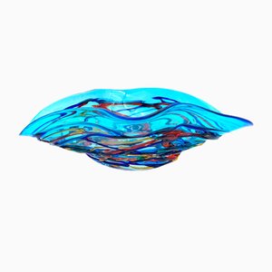 Handgefertigter hellblauer Tafelaufsatz aus mundgeblasenem Glas von YourMurano