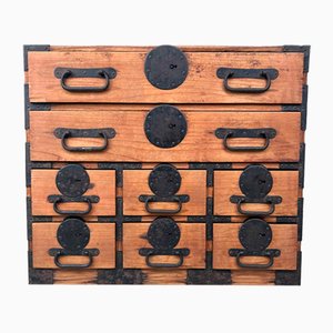 Small Japanese Tansu Chest of Drawers, 1890s