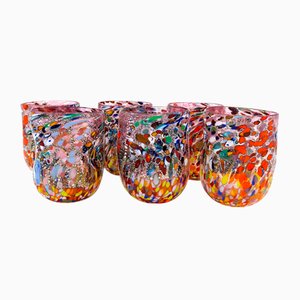 Vasos de cristal de Murano rosa de YourMurano. Juego de 6