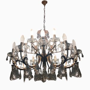 Lámpara de araña vintage de bronce, años 40