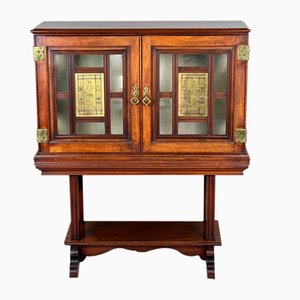 Antique Mahogany Display Cabinet, 1890s