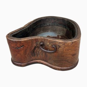 Meiji Wooden Tree Trunk Hibachi 火鉢, Japan, 1890s