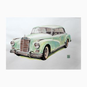 Mariusz Szałajdewicz, Mercedes-Benz 300s de, 1960, Acuarela sobre papel, 2012