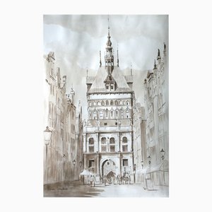 Mariusz Szałajdewicz, Gdańsk: The Golden Gate, Drawing on Paper
