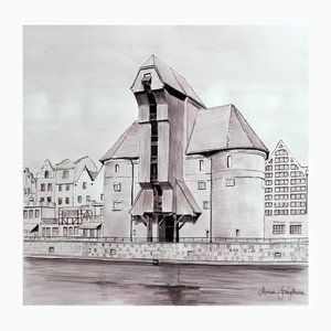 Mariusz Szałajdewicz, Gdańsk: The Crane Gate, Dibujo en papel