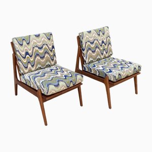 Poltrona Mid-Century in legno di teak con cuscini, Danimarca
