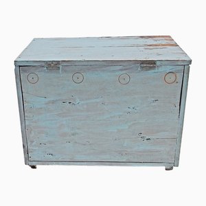 Malle Bleue en Bois Résineux avec Poignées Cordon