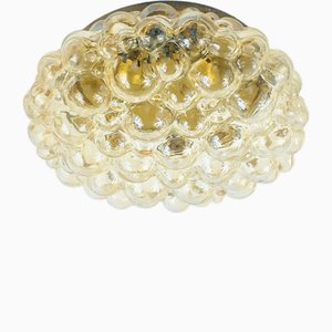 Large Amber Bubble Glass Ceiling Light attributed to Helena Tynell for Limburg, Germany, 1960s